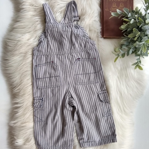 CARTERS MVP baseball striped bib overalls - Picture 2 of 6